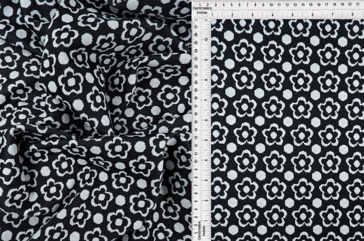 Double Knit Jacquard Floral Fabric