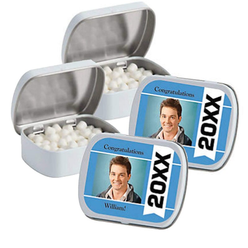 2 1/2" Custom Photo Graduation Year Mint Tins 24 Pieces