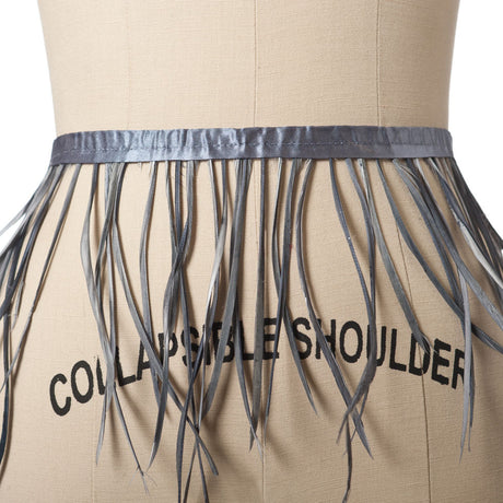 Metallic Silver Goose Fringe