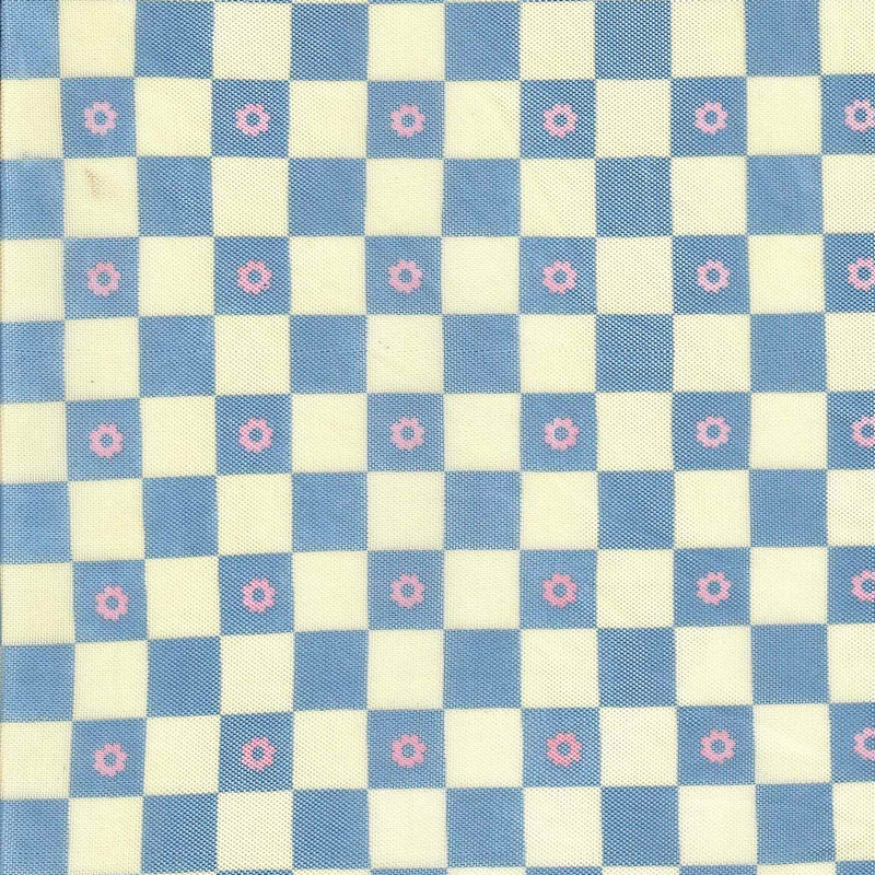 1 Yard Flower Checker Mesh Knit Fabric Lightweight Stretch 54 Inch Wide