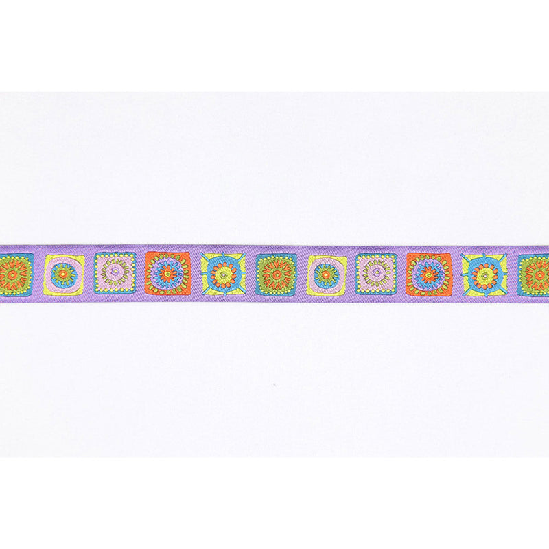 Purple French Jacquard Ribbon - 0.875"