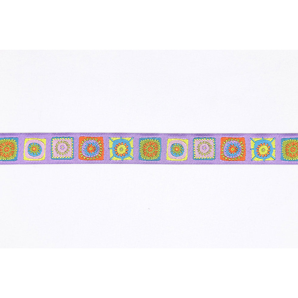 Purple French Jacquard Ribbon - 0.875"