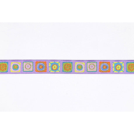 Purple French Jacquard Ribbon - 0.875"