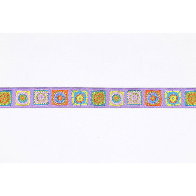 Purple French Jacquard Ribbon - 0.875"