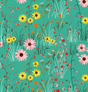Cotton Fabric Mint Green Over The Hill View 43/44"