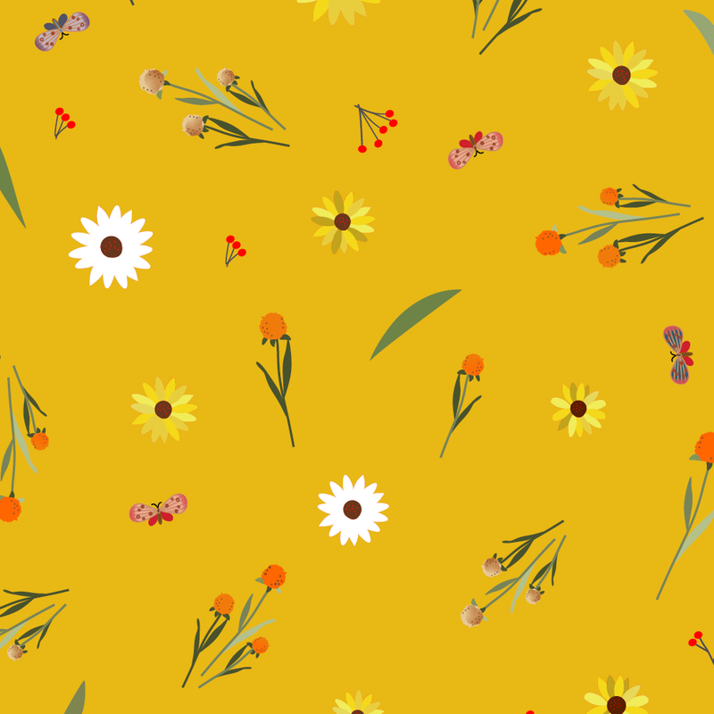 Mustard Cotton Fabric by the Yard