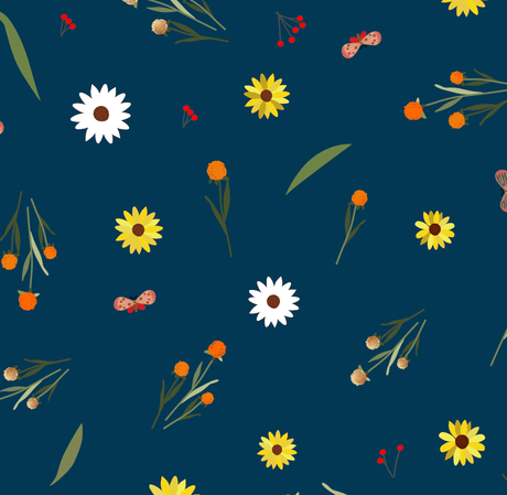 Navy Blue Cotton Fabric by the Yard