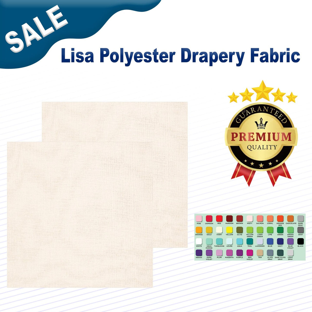 1 Yard Lisa Polyester Drapery Fabric