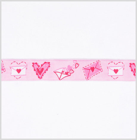 Lovey Dovey Pink French Jacquard Ribbon