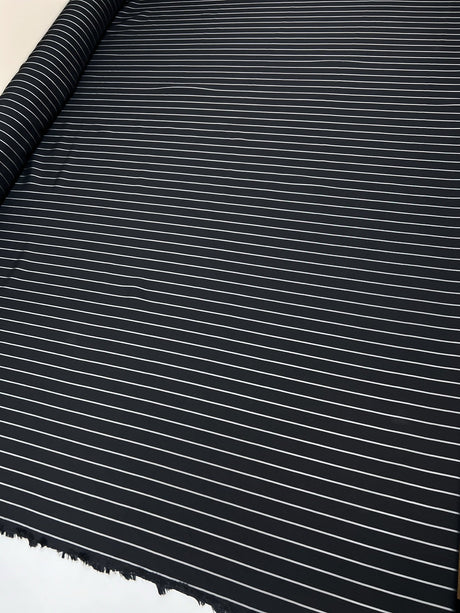 Viscose Twill Lining Black Striped