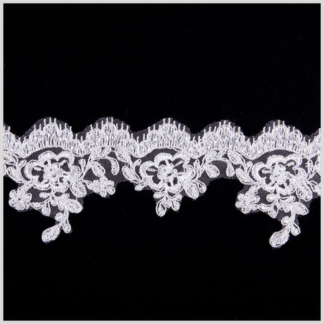 3" Off-White/Gold Bridal Beaded Lace