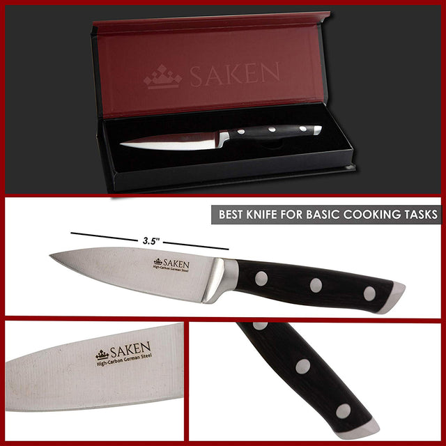 Saken 3.5 Inch High Carbon German Steel Paring Knife