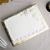 Quarter Sheet Gold Cake Board 13 3/4" x 9 3/4" Fold-Under 1/4" Thick