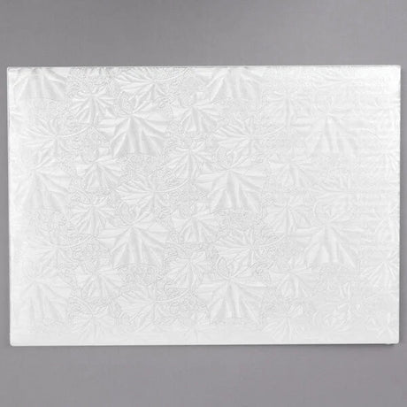 Quarter Sheet White Cake Board 13 3/4" x 9 3/4" Fold-Under 1/4" Thick