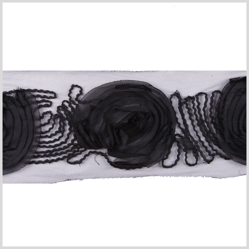 5" Black Floral Lace