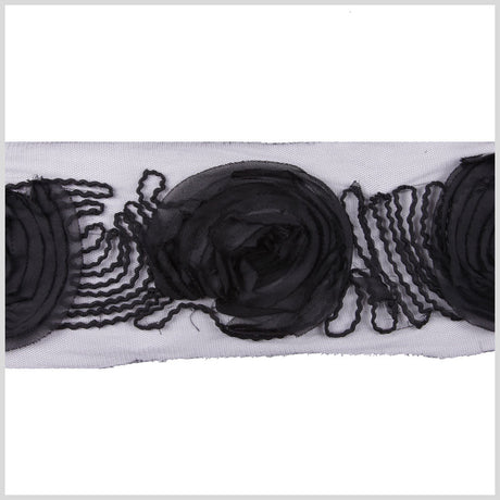 5" Black Floral Lace