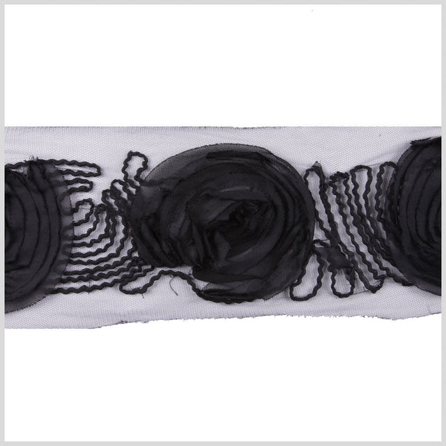 5" Black Floral Lace
