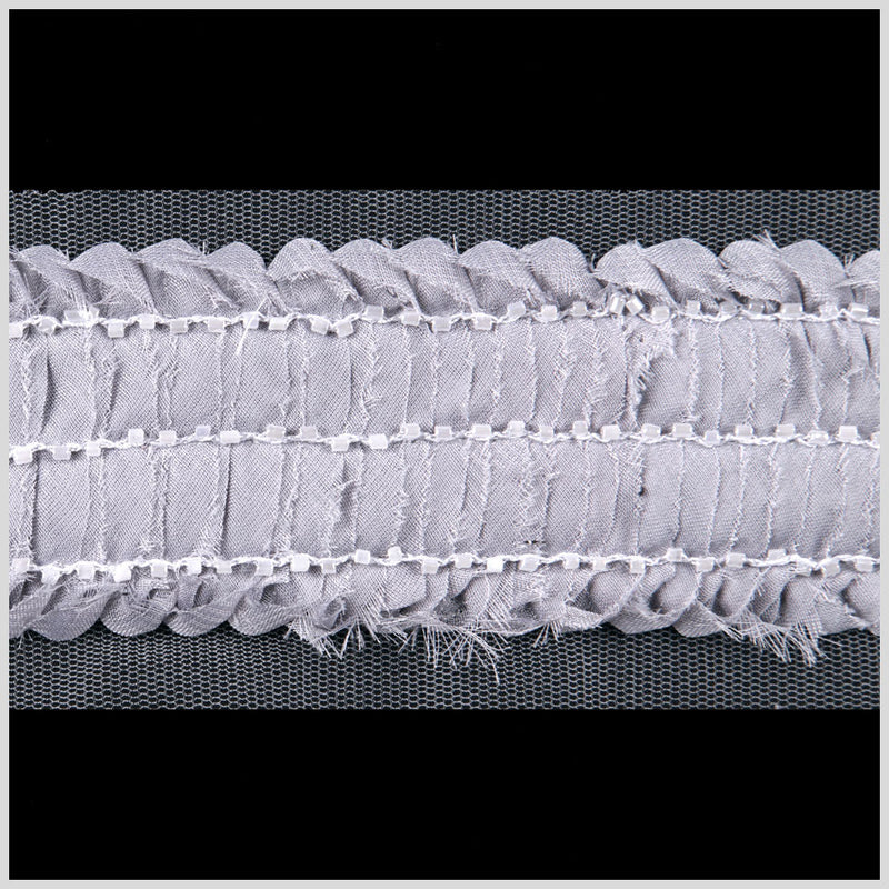 Gray Flower Beaded Trim