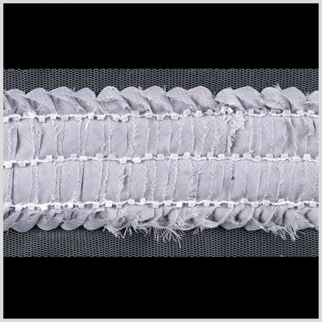 Gray Flower Beaded Trim