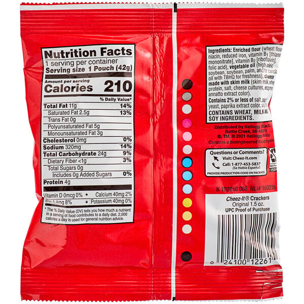 Cheez-It Original Crackers 1.5 oz. - 60/Case