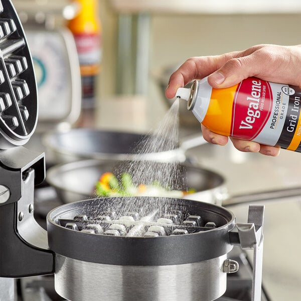 Vegalene 14 oz. Waffle-Off Grid Iron Release Spray - 6/Case