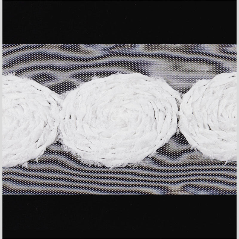 3" White Floral Lace