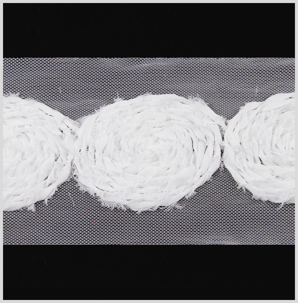 3" White Floral Lace