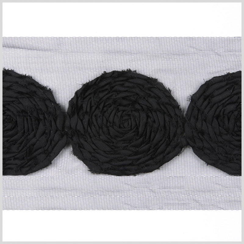 3" Black Floral Lace