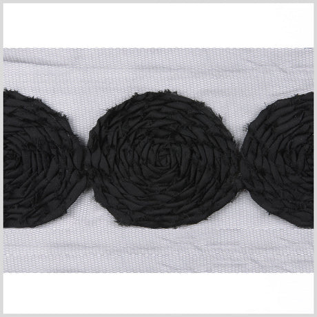3" Black Floral Lace