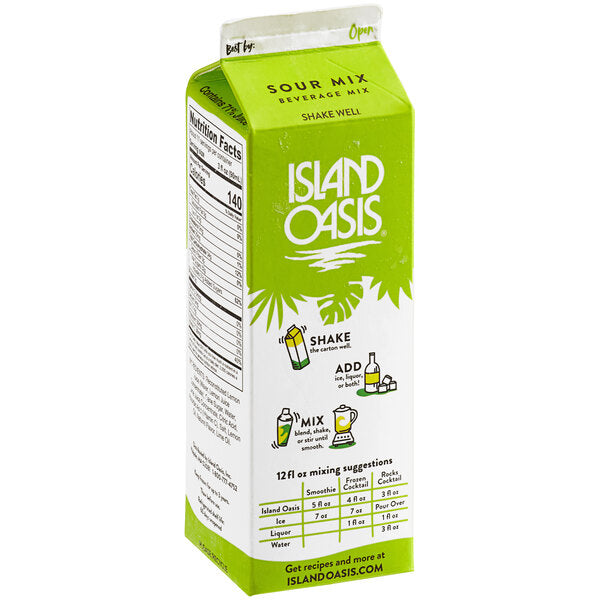 Island Oasis Sour Frozen Beverage Mix 32 fl. oz. - 12/Case