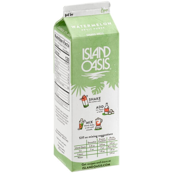 Island Oasis Watermelon Frozen Beverage Mix 32 fl. oz. - 12/Case