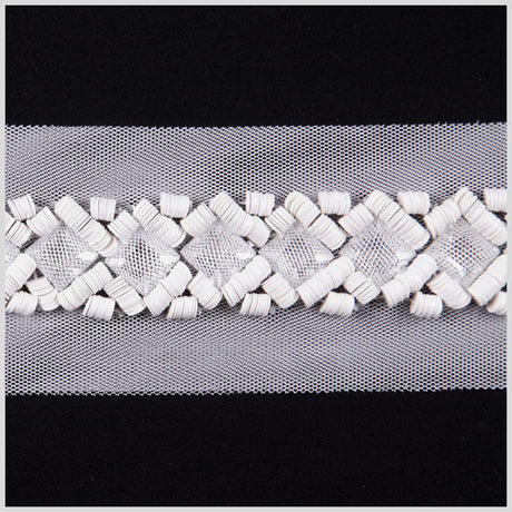 White Beaded Sequin Trim