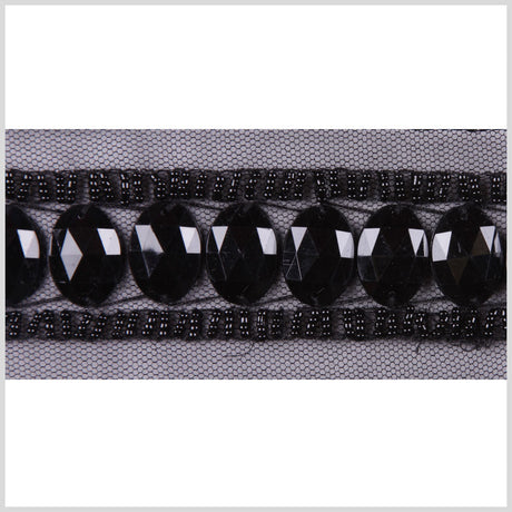 1.625" Black Beaded Sequin Trim