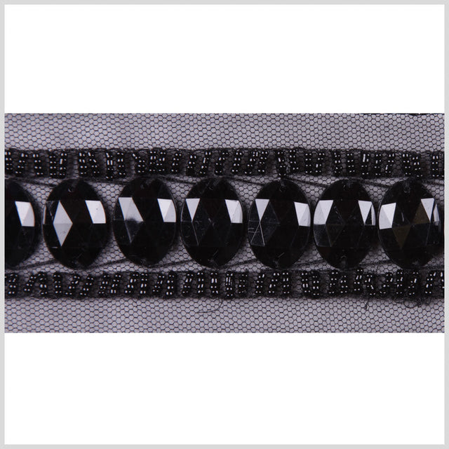 1.625" Black Beaded Sequin Trim
