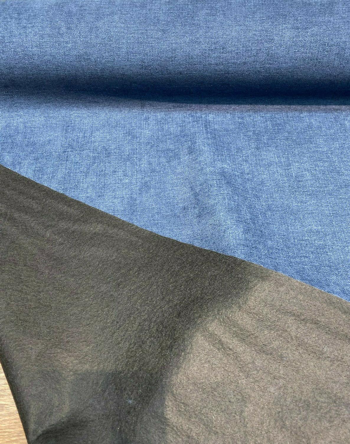 Sensation Chenille Polyester Fabric - Indigo Blue, 54" Width (1 Yard)