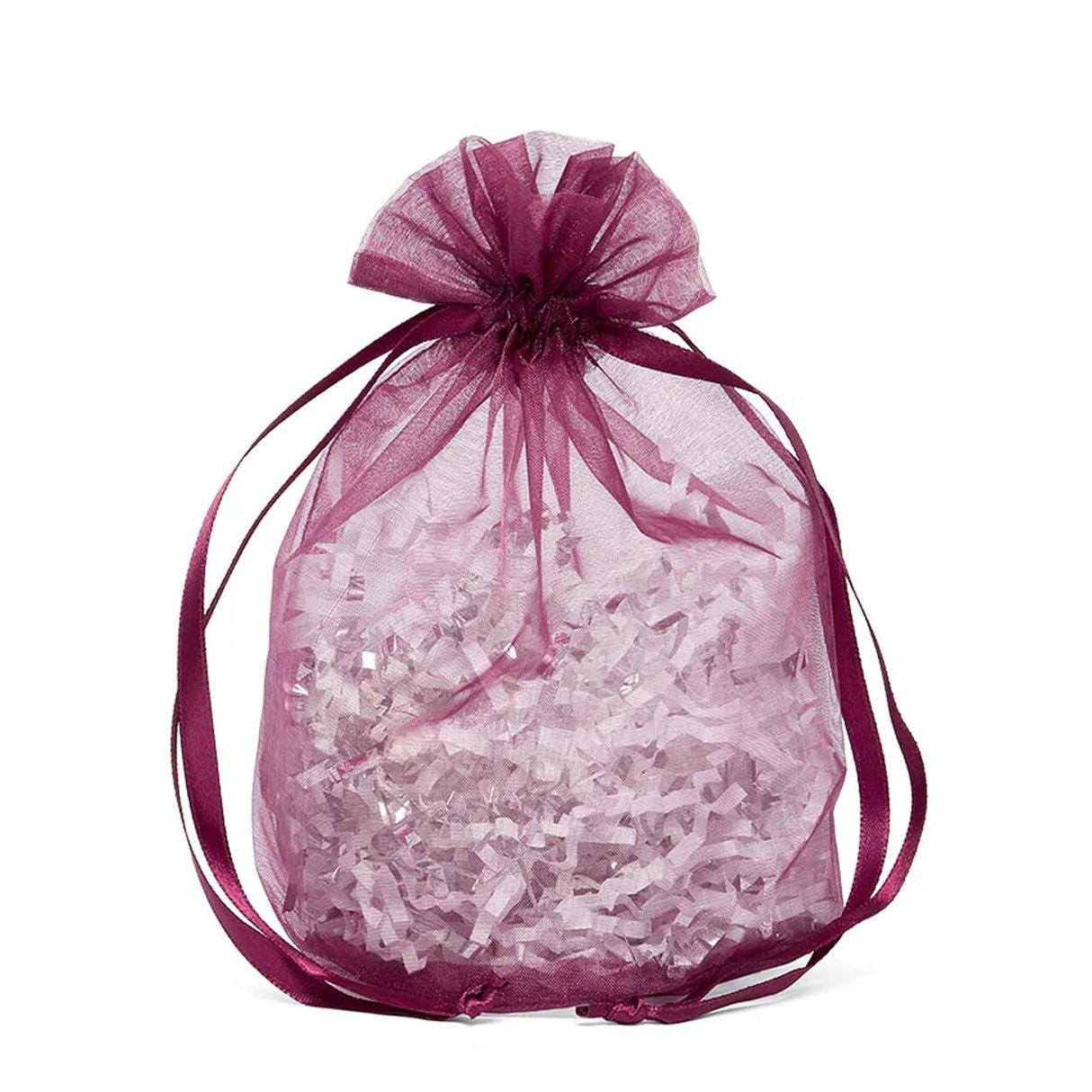 Wide Round Flat Bottom Organza Bags 6 1/2'' x 4'' x 7'' for Gift Bags