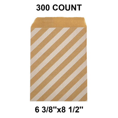Durable White Paper Merchandise Bags 6 3/8" x 8 1/2"