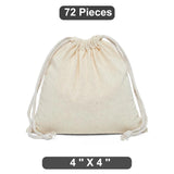 Petite 4" x 4" Plain Cotton Muslin Pouch
