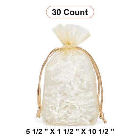 Flat Bottom Organza Bags 5 1/2''x11/2''x10 1/2'' for Elegant Packaging
