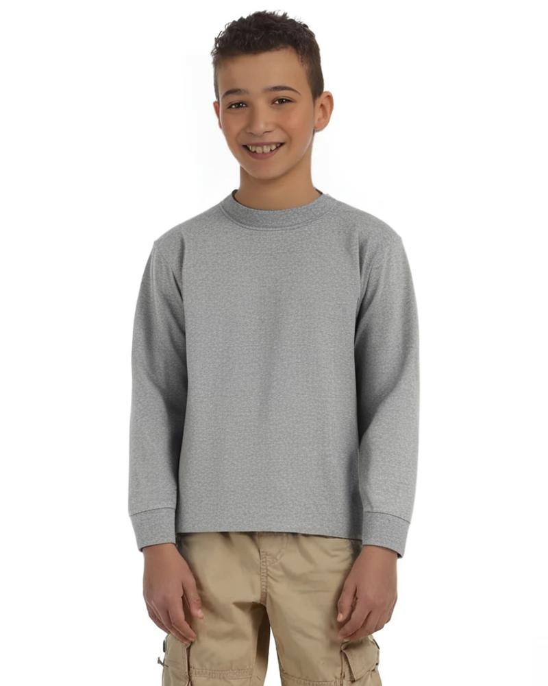 JERZEES® Dri-Power Youth Poly Cotton Long Sleeve Crewneck T-Shirt
