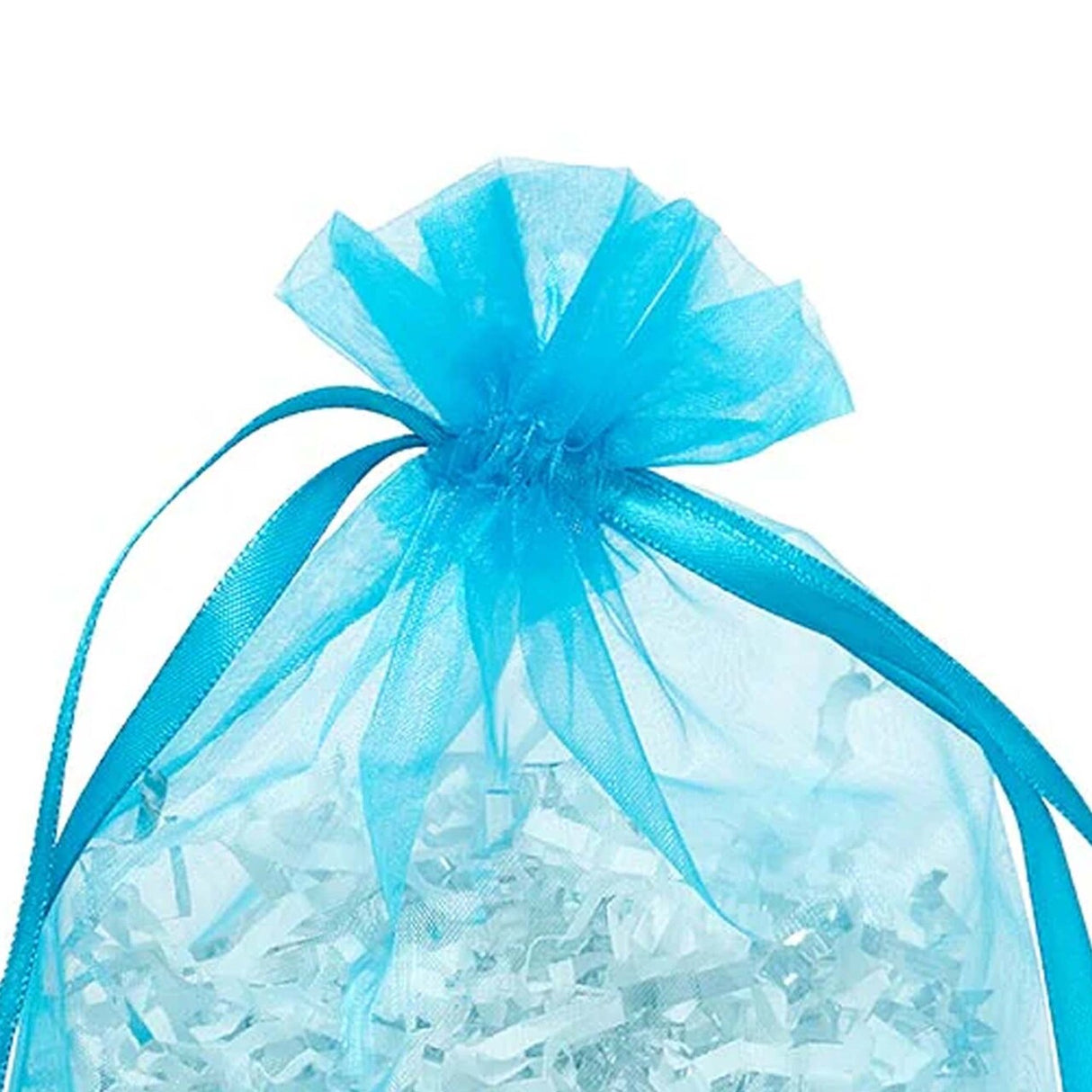 Wide Round Flat Bottom Organza Bags 6 1/2'' x 4'' x 7'' for Special Occasions