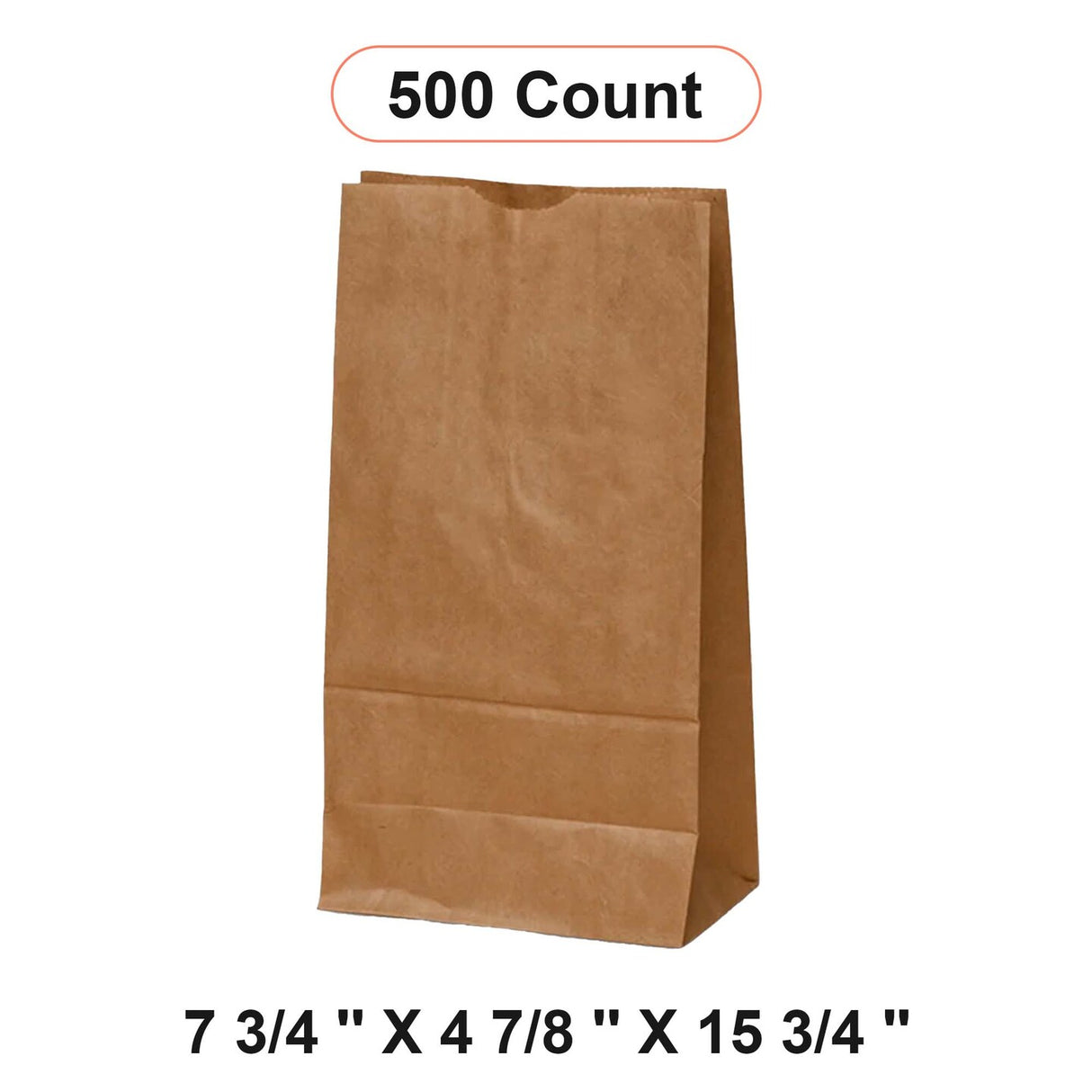 Kraft Shopping Bags 7 3/4'' x 4 7/8'' x 15 3/4''