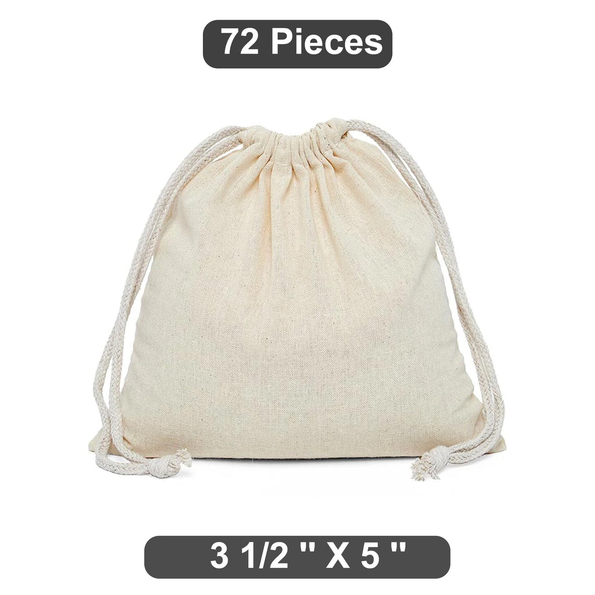 Versatile 3.5" x 5" Plain Cotton Muslin Pouch