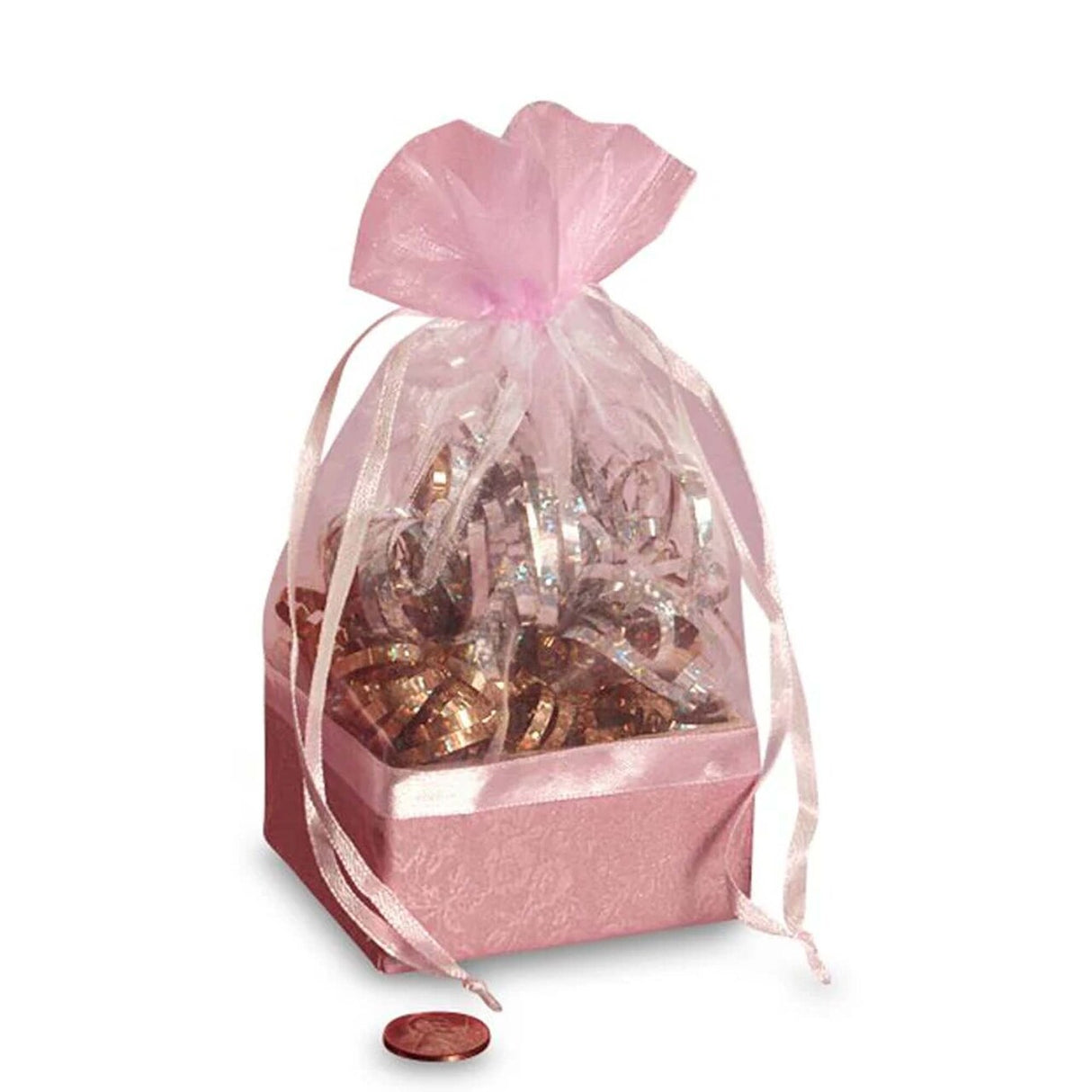 Box On The Bottom Organza Bags 2 1/2'' x 2 7/8'' x 6 1/2'' Wrap