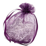 Wide Round Flat Bottom Organza Bags 6 1/2'' x 4'' x 7'' for Wedding Gifts