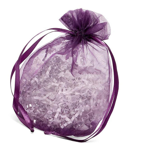 Wide Round Flat Bottom Organza Bags 6 1/2'' x 4'' x 7'' for Wedding Gifts