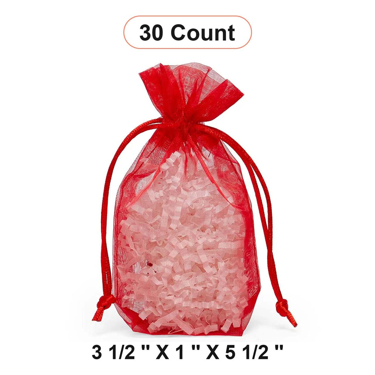 Flat Bottom Organza Bags 3 1/2''x1''x5 1/2'' for Elegant Gifts