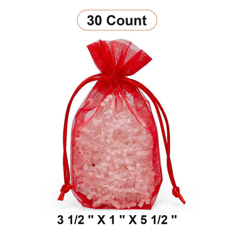 Flat Bottom Organza Bags 3 1/2''x1''x5 1/2'' for Elegant Gifts