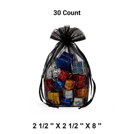 Cardboard Square Bottom Organza Bags 2 1/2'' x 2 1/2'' x8'' for Gift Wrapping