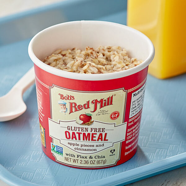 Bob's Red Mill Apple Cinnamon Gluten-Free Single Serving Oatmeal Cup - 12/Case